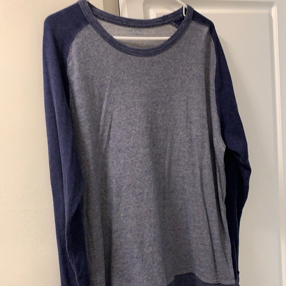 J. Crew blue sweater.